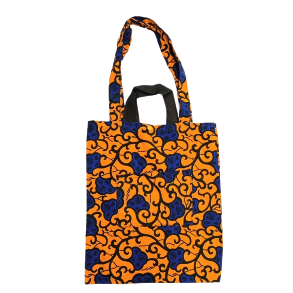 yellow flowers african print tote bag