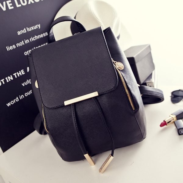 drawstring leather fashion backpack handbag for women