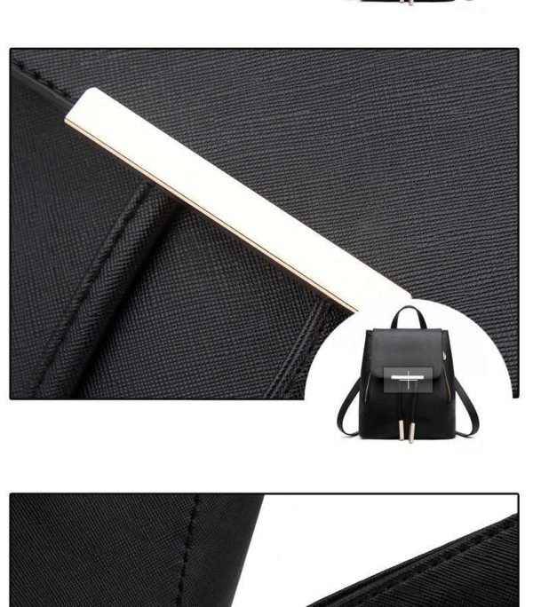 Girls Leather Smart Drawstring Backpack || Ladies Schoolbag - Image 12