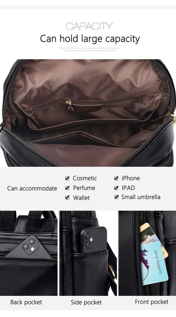Women Leather Backpack || Balida Ladies Knapsack Schoolbag - Image 9