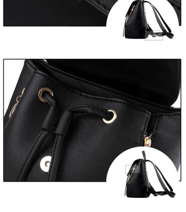 Girls Leather Smart Drawstring Backpack || Ladies Schoolbag - Image 14