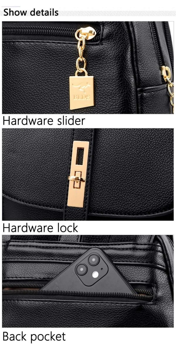 Women Leather Backpack || Balida Ladies Knapsack Schoolbag - Image 11