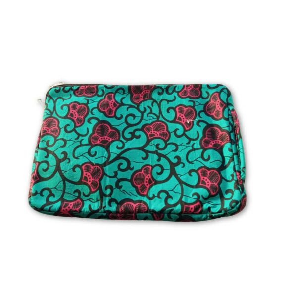 african print ankara bag laptop sleeve teal