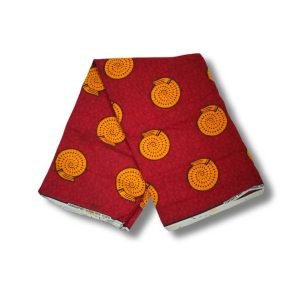 red african print cotton fabric