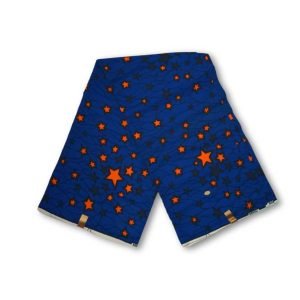 blue stars african print fabric