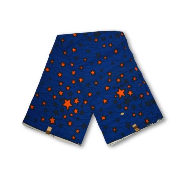 blue stars african print fabric