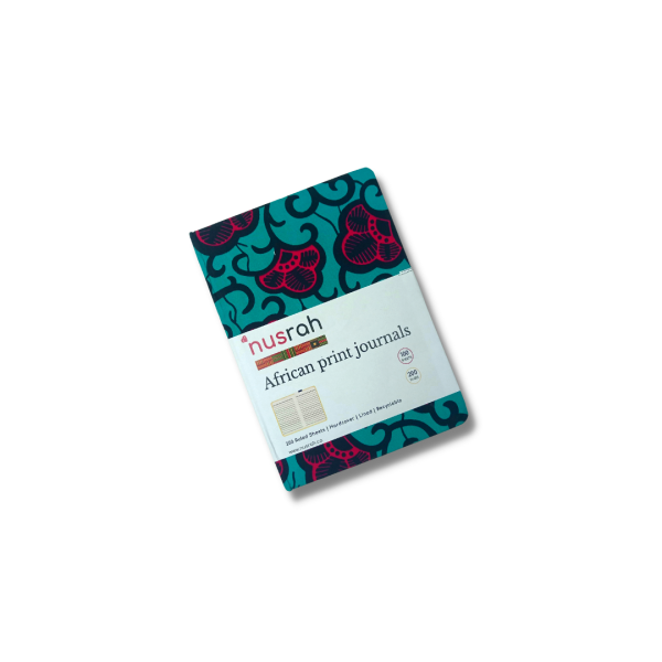 teal ankara hardcover fashion notebook