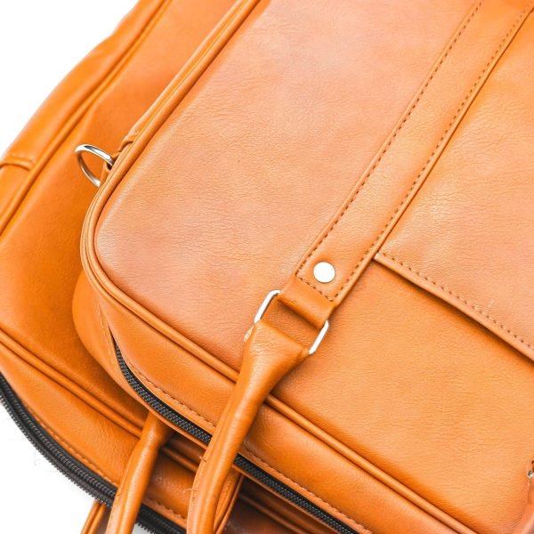 17 Inches Leather Laptop Bag | Laptop Briefcase Bag for Men/Women (Light Brown) - Image 5