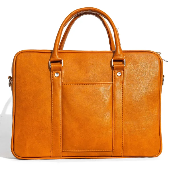 17 Inches Leather Laptop Bag | Laptop Briefcase Bag for Men/Women (Light Brown) - Image 2