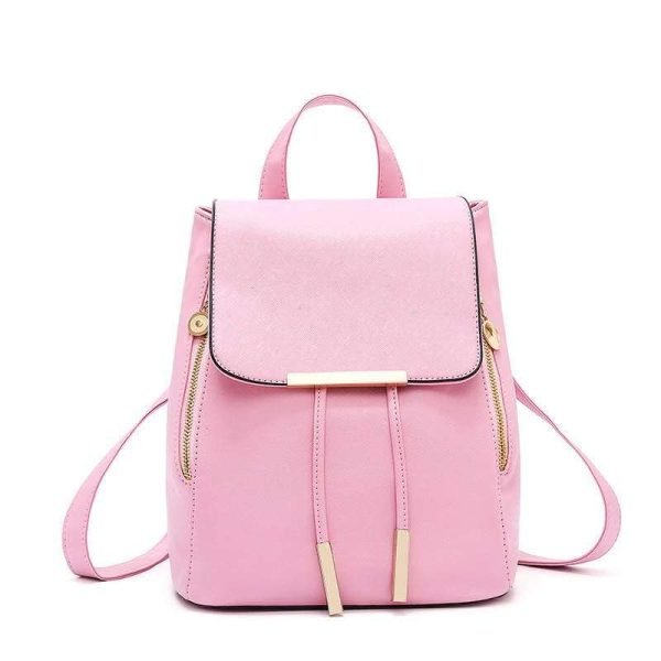Girls Leather Smart Drawstring Backpack || Ladies Schoolbag - Image 3