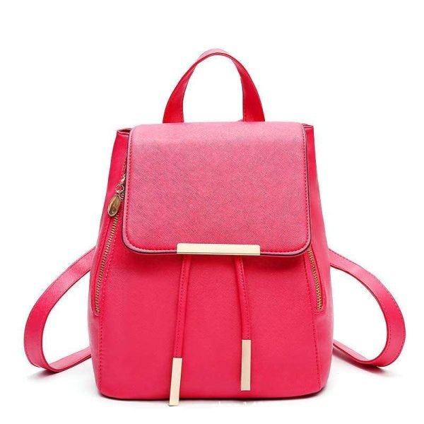 Girls Leather Smart Drawstring Backpack || Ladies Schoolbag - Image 6