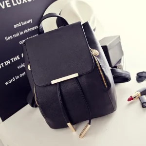 Girls Leather Smart Drawstring Backpack || Ladies Schoolbag