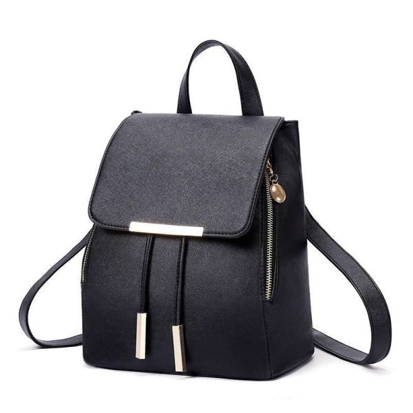 Girls Leather Smart Drawstring Backpack || Ladies Schoolbag - Image 8