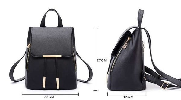 Girls Leather Smart Drawstring Backpack || Ladies Schoolbag - Image 10