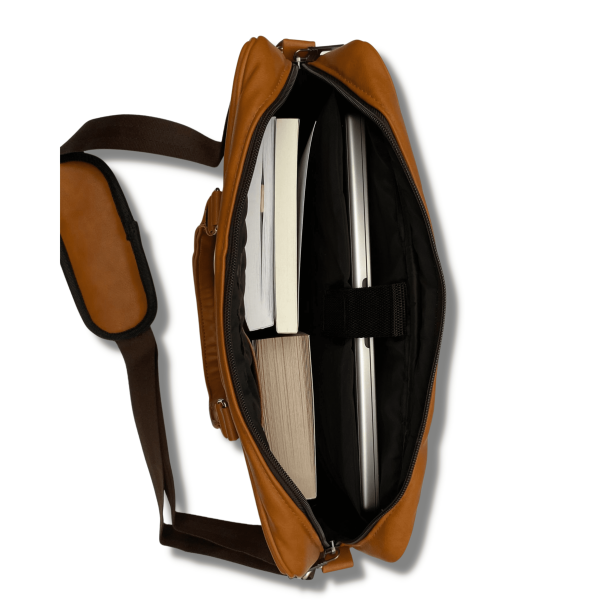 17 Inches Leather Laptop Bag | Laptop Briefcase Bag for Men/Women (Light Brown) - Image 11
