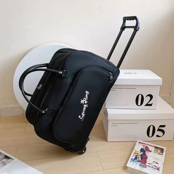 black trolley duffel bag