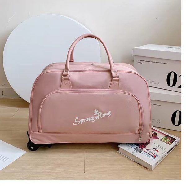 pink duffel bag