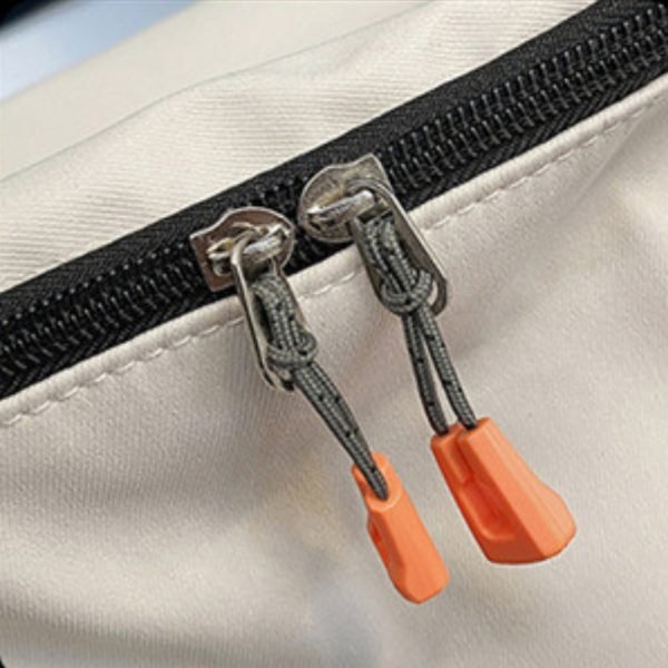 white capacity backpack zipper