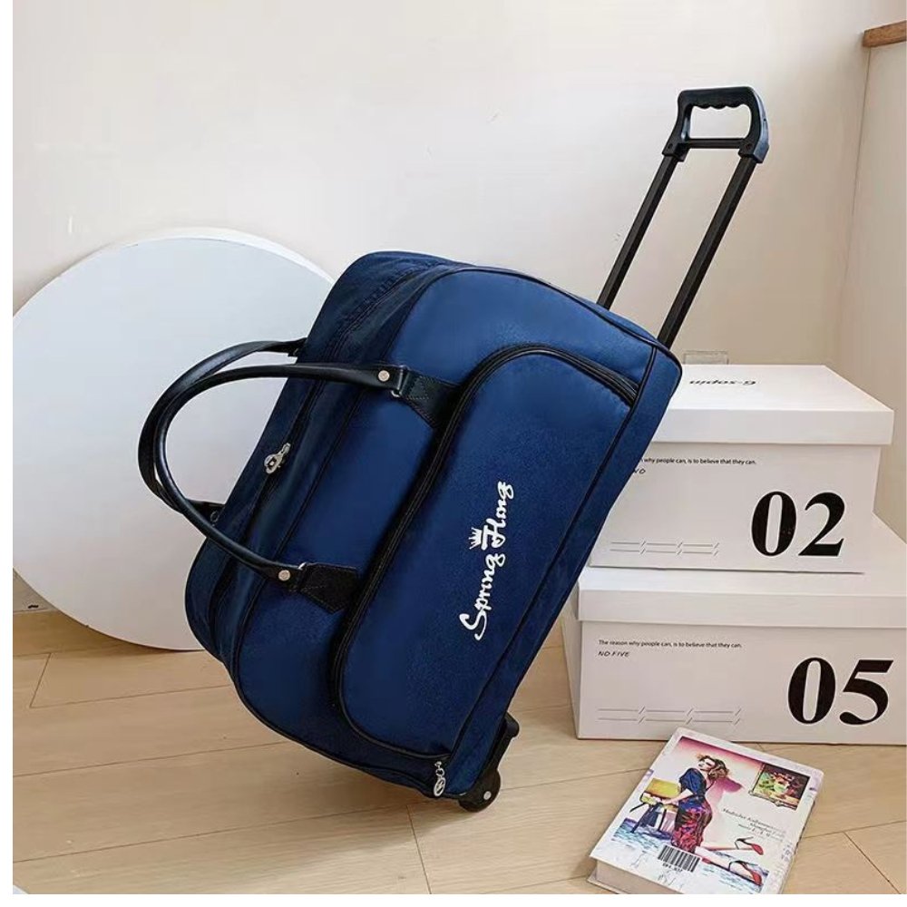 blue trolley duffel bag