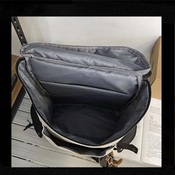 white capacity backpack inner