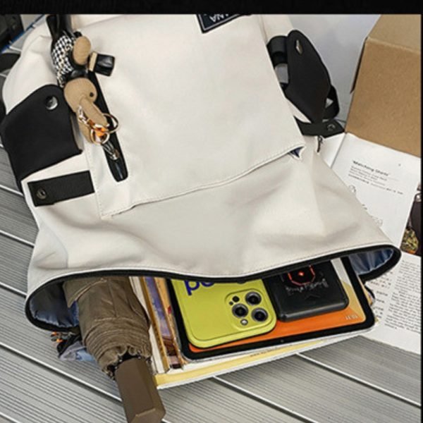 white capacity backpack