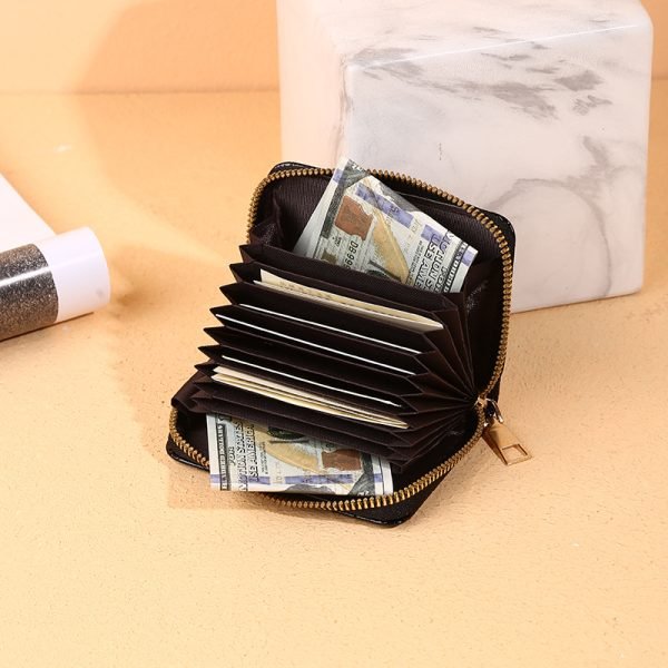 Croc Patent Leather Card Holder  Wallet - Black - Image 3