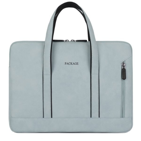 blue suede laptop pouch