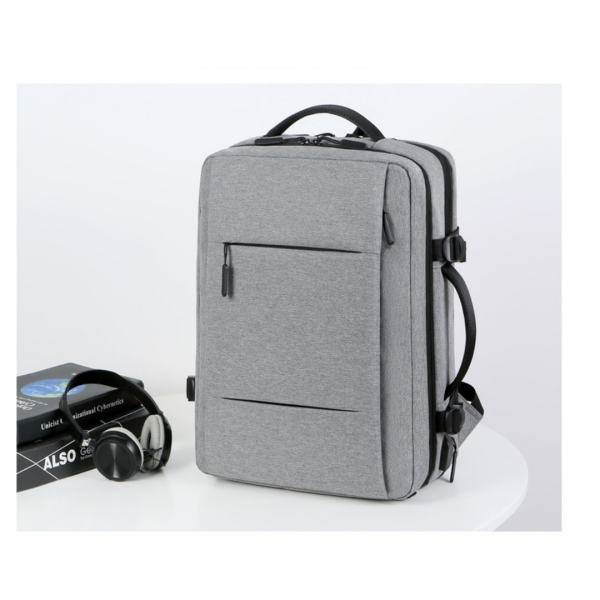 grey expandable backpack