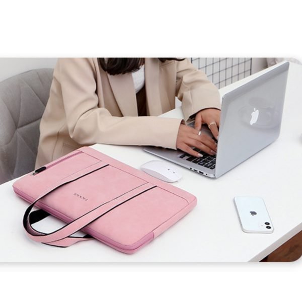 Pink suede laptop pouch formal