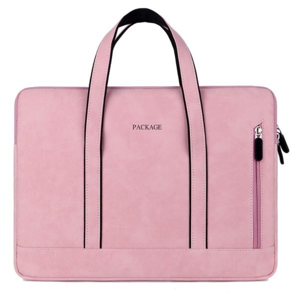 Pink suede laptop pouch