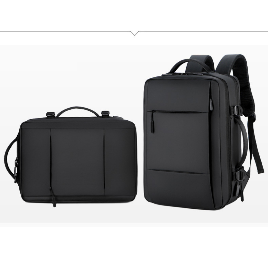 Black expandable backpack