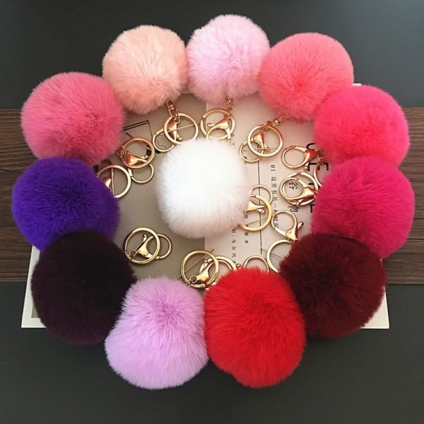Pom pom key rings | Bag Backpack Ornament - Image 18