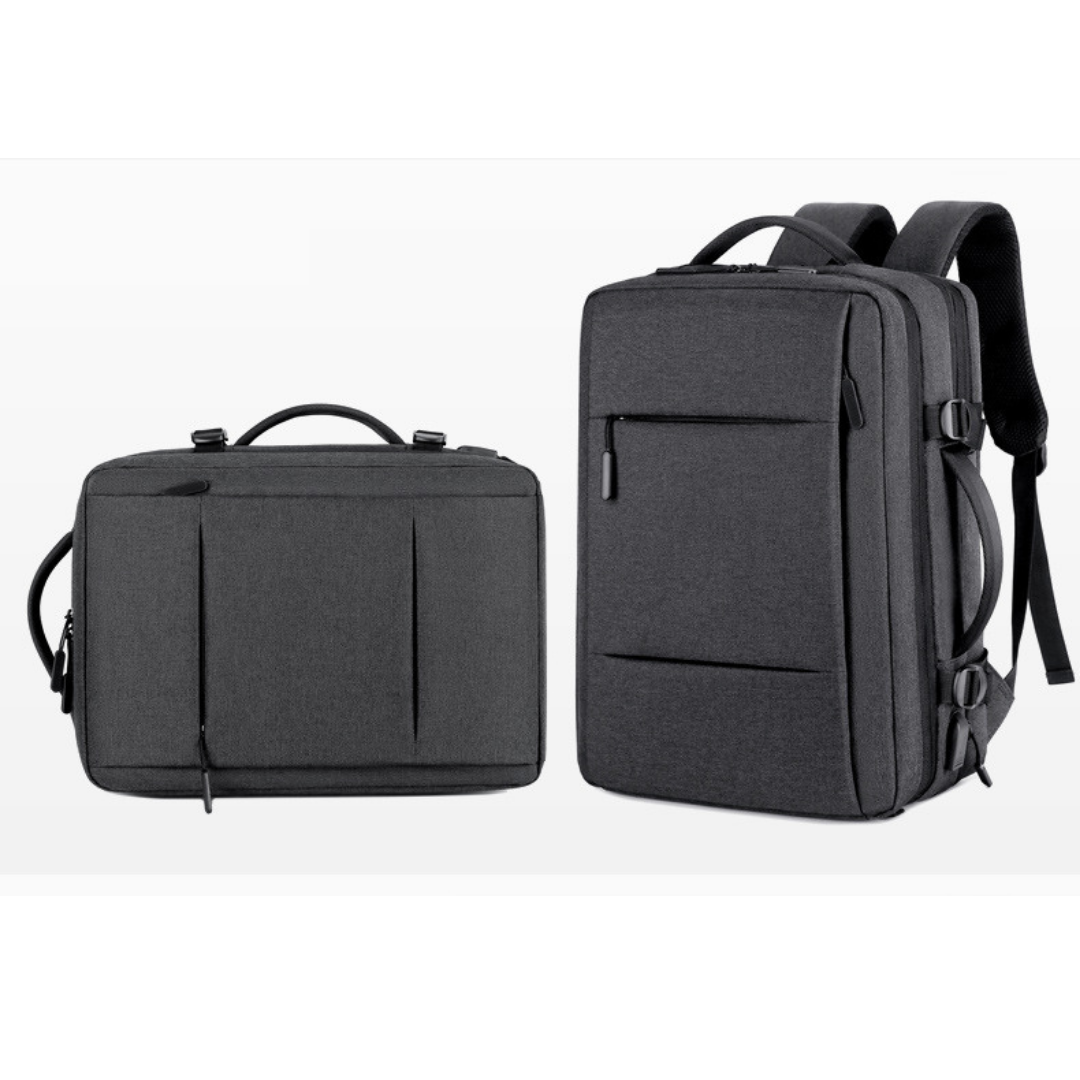 grey expandable backpack
