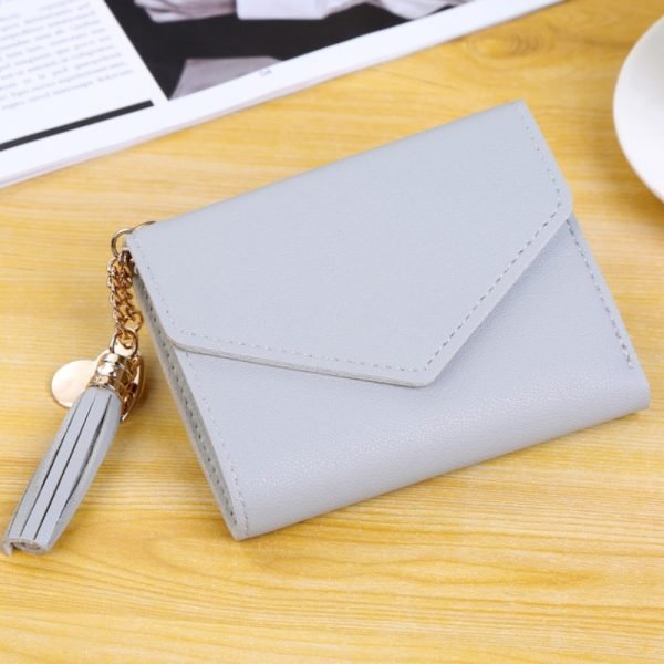 grey tassel wallet