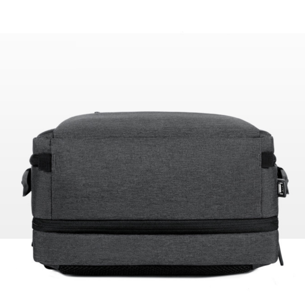 grey expandable backpack bottom