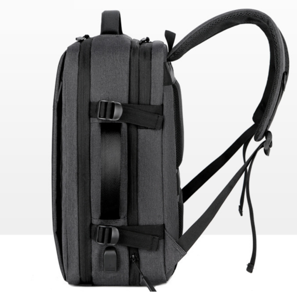 grey expandable backpack bottom