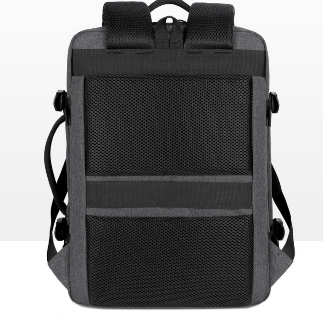 grey expandable backpack bottom