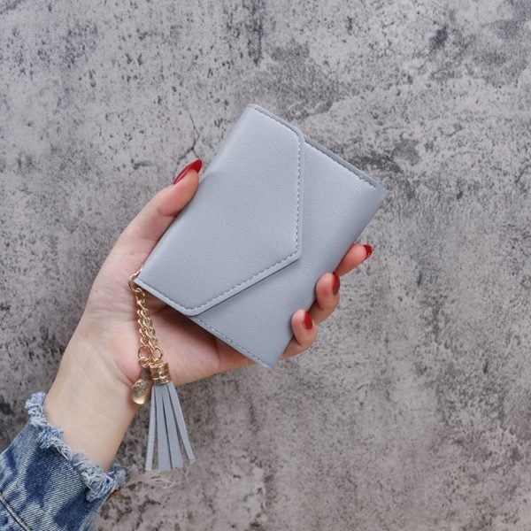 grey tassel wallet