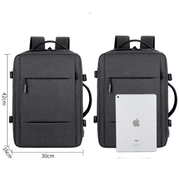 Black expandable backpack
