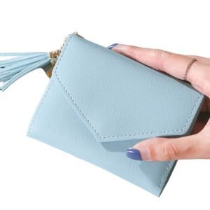 blue tassel wallet