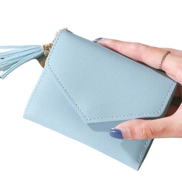 blue tassel wallet
