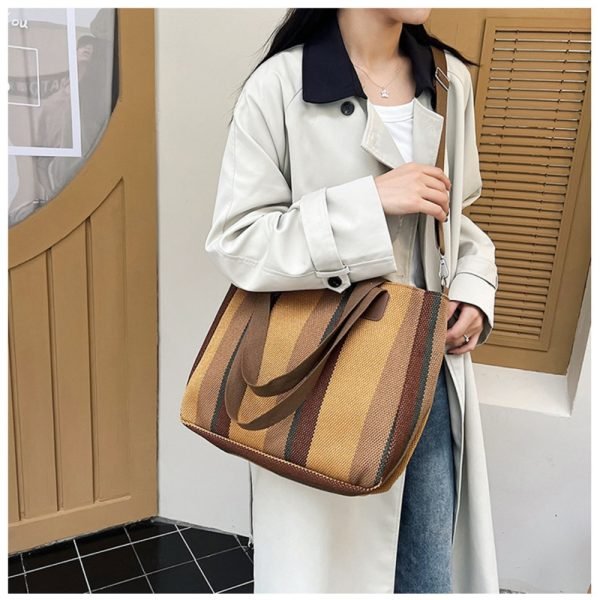 brown large capacity tote bag