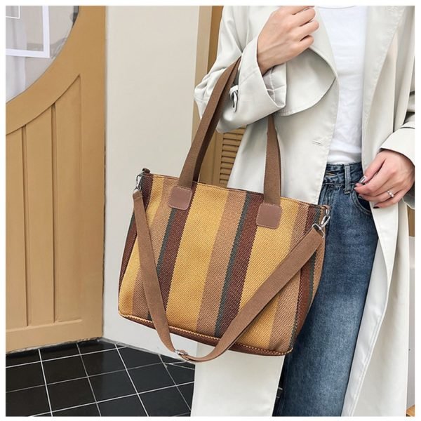 brown large capacity tote bag