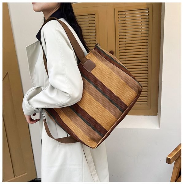 brown large capacity tote bag