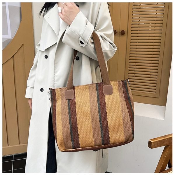 brown large capacity tote bag