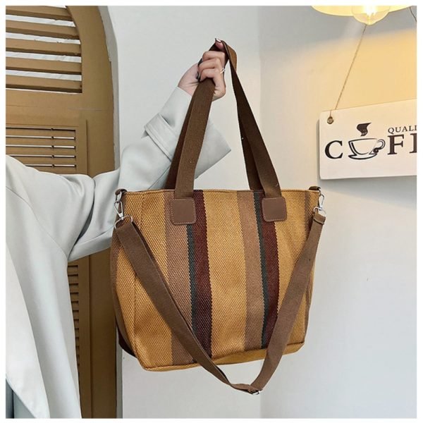 brown large capacity tote bag