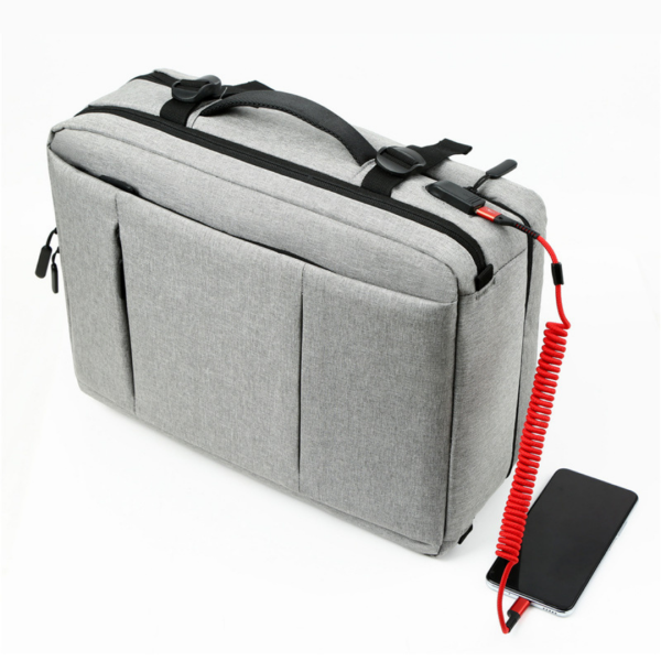 grey expandable backpack