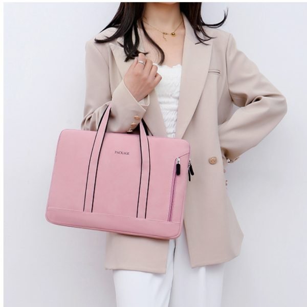 Pink suede laptop pouch