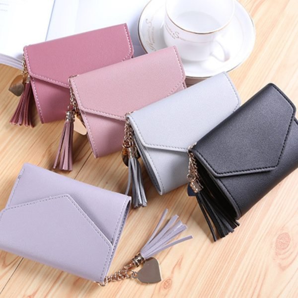 black, blue, grey ,peach tassel wallet